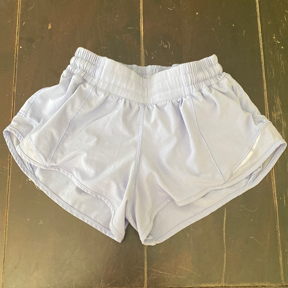 Lululemon Pastel Blue/Purple Hotty Hot Shorts 2.5